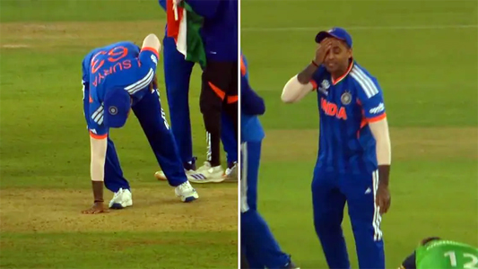 जीत के बाद इमोशनल हुए सूर्य कुमार यादव, पिच की मिट्टी को माथे से लगाया