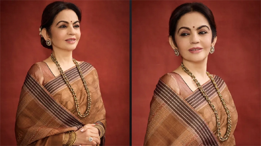 नीता अंबानी ने पहनी इकत राम शिला साड़ी, लिखे हैं पवित्र शिला लेख, जानिए क्या है इसकी खासियत?