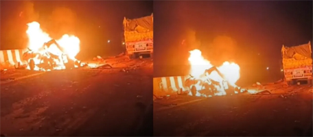 मिर्जापुर-रीवा हाईवे पर बड़ा हादसा, 11 लोगों की जलकर दर्दनाक मौत