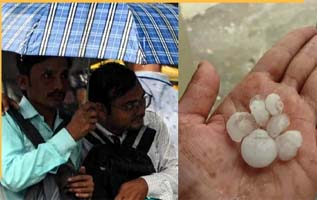 दिल्ली-NCR के कई इलाकों में भारी बारिश के साथ पड़े ओले, गर्मी से मिली राहत
