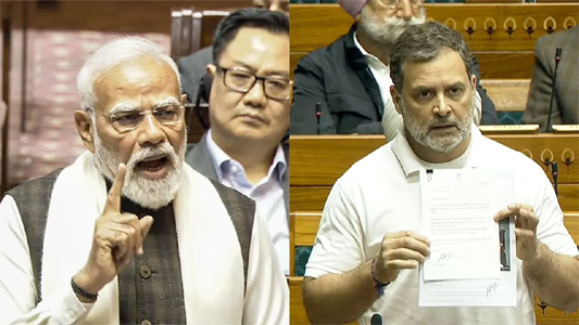 गांधी, कब्र, नेहरू-इंदिरा और गद्दार…संसद में 97 मिनट बोले PM मोदी, राहुल गांधी ने 4 लाइन में दे दिया जवाब